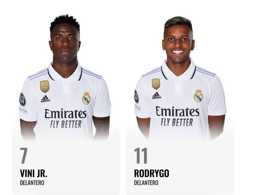 Vinicius Junior assume a camisa 7 do Real Madrid, e Rodrygo a 11