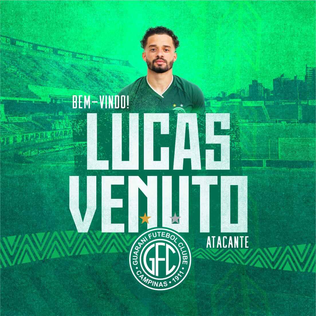 Guarani oficializou o atacante Lucas Venuto