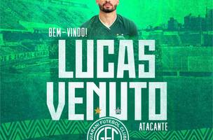 Guarani oficializou o atacante Lucas Venuto (Foto: Divulgação)