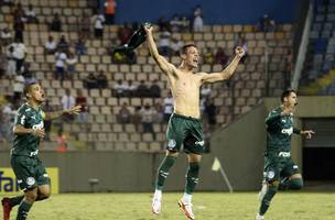 Jogadores do Palmeiras comemoram a classificação para a final da Copa São Paulo (Foto: Reprodução/Marcos Ribolli)