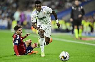 Vini Jr marcou o gol do Real Madrid diante do Osasuna (Foto: JAVIER SORIANO / AFP)