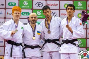 Thiego Marques (esquerda na foto) garante prata e Rosi Andrade bronze (Foto: Gabriela Sabau/IJF)