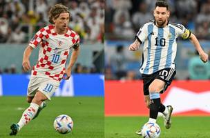 Modric e Messi (Foto: ALFREDO ESTRELLA, NELSON ALMEIDA / AFP)