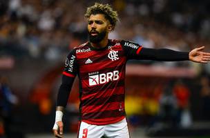 Gabigol, do Flamengo, durante jogo de ida das quartas de final da Conmebol Libertadores contra o Corinthians, na Neo Química Arena (Foto: Marcelo Cortes / Flamengo)