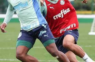 Endrick em treino pelo Palmeiras (Foto: Fabio Menotti/Palmeiras)