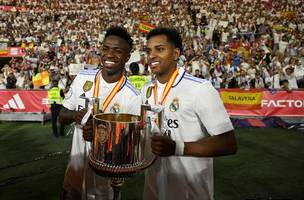 Rodrygo brilha e "zera" títulos no Real Madrid com Vinícius Junior e Militão: "Aos 22, já ganhei tudo" (Foto: GE)