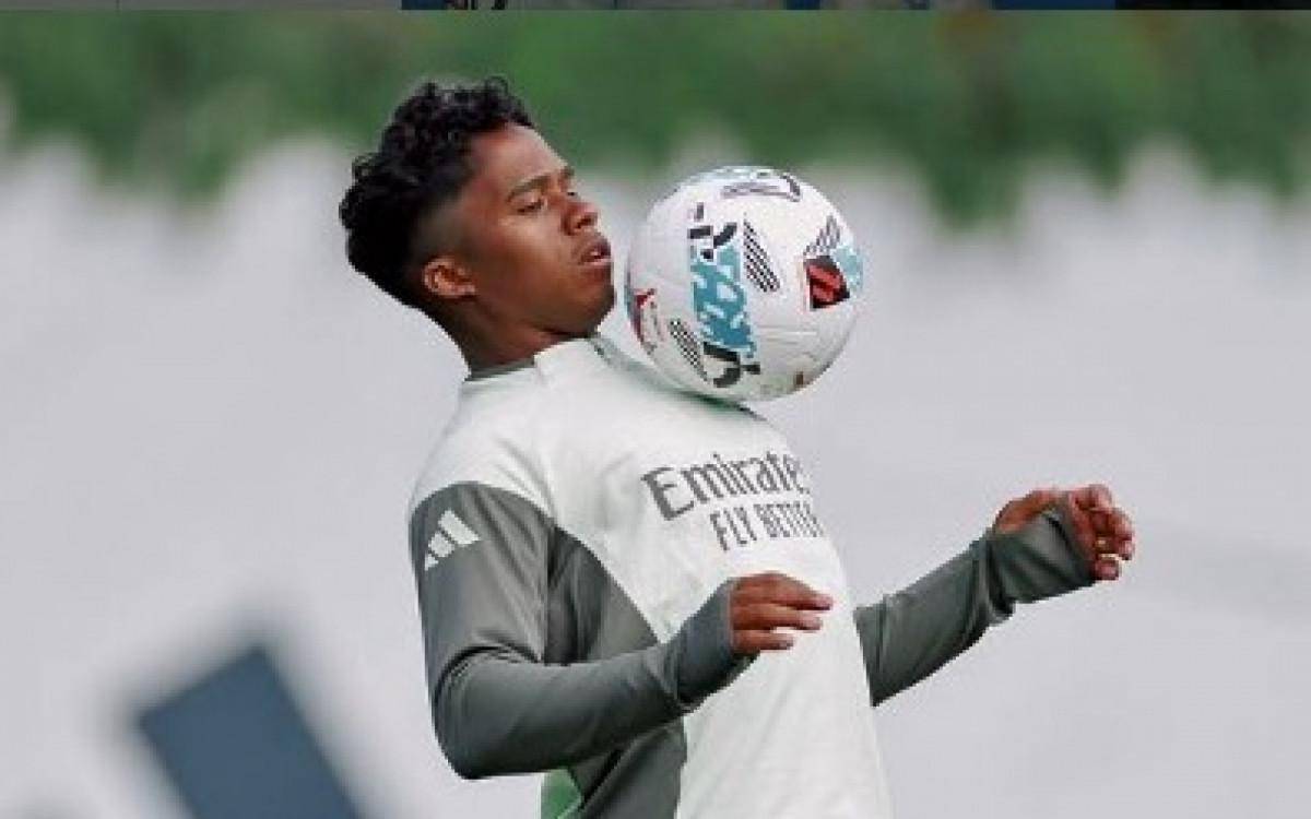 Endrick em treino do Real Madrid