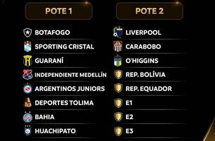 Bahia e Botafogo estao no pote 1 para o sorteio da segunda fase previa da Libertadores (Foto: Divulgacao / Conmebol)