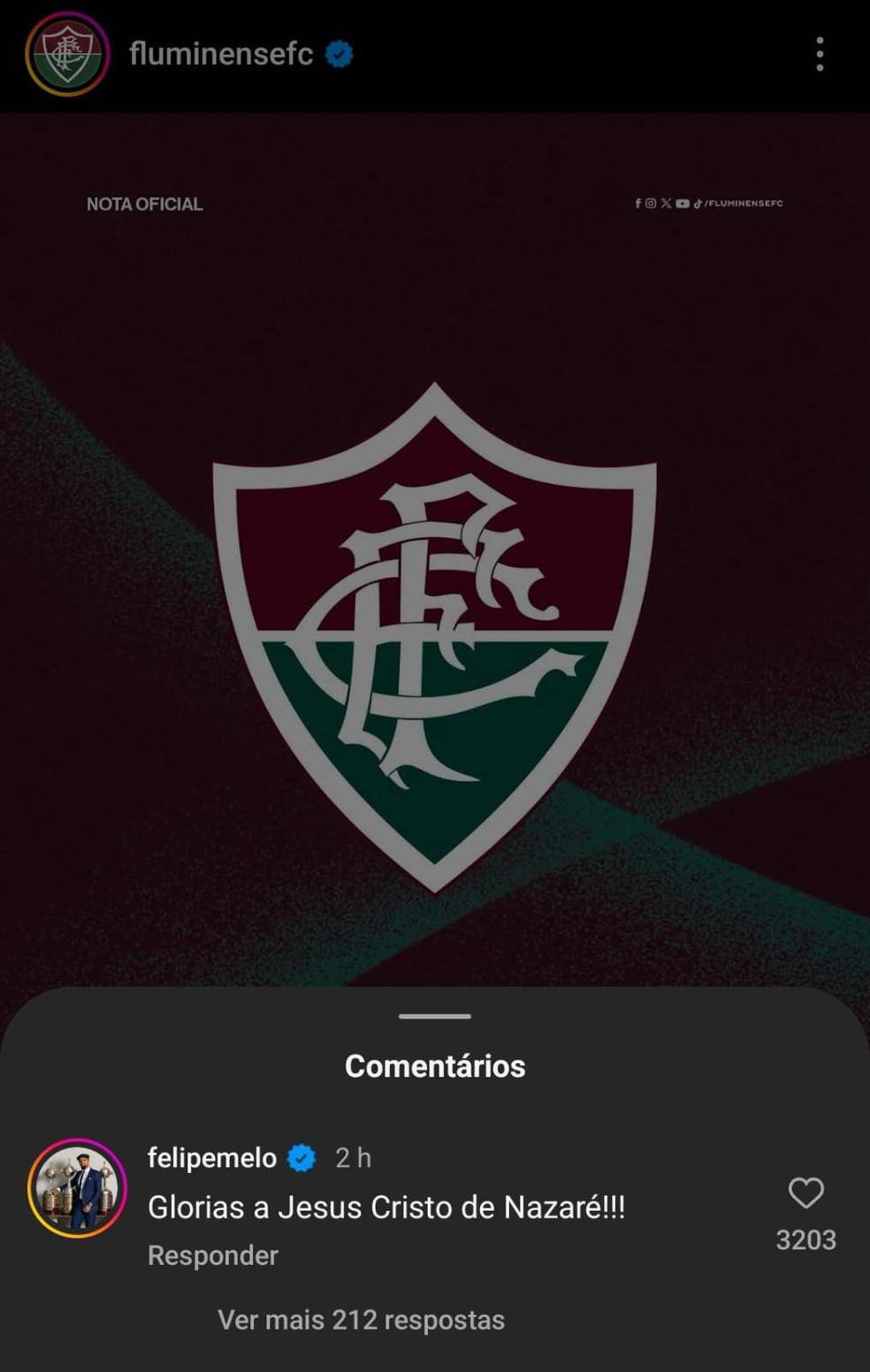 Felipe Melo comemora demissao de Mano do Fluminense
