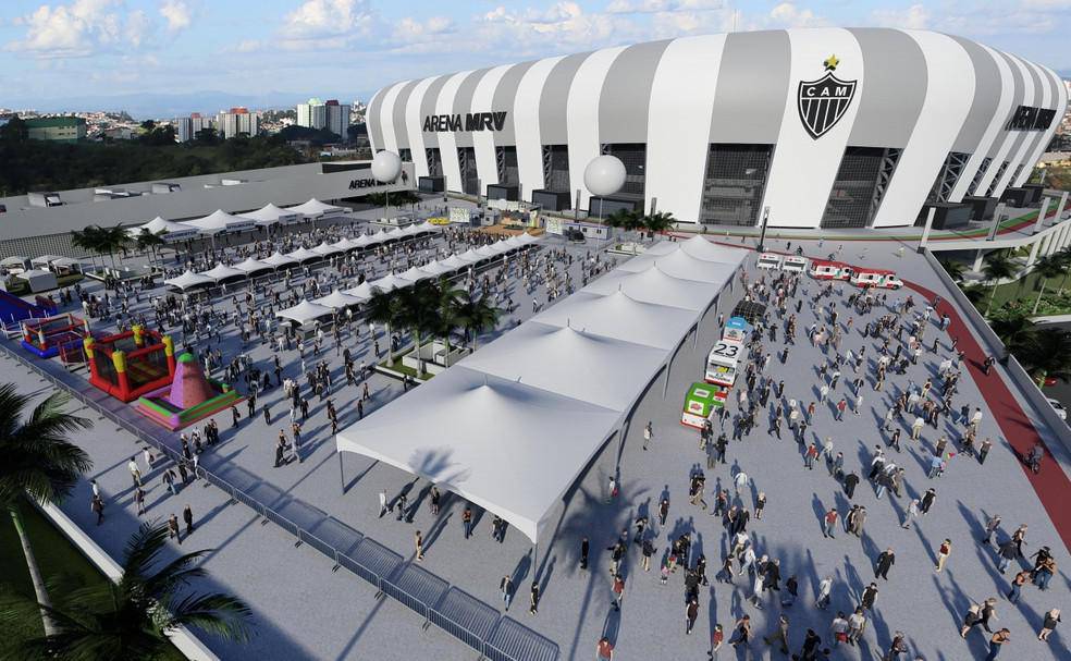 Vista da esplanada da Arena MRV, estadio do Atletico-MG
