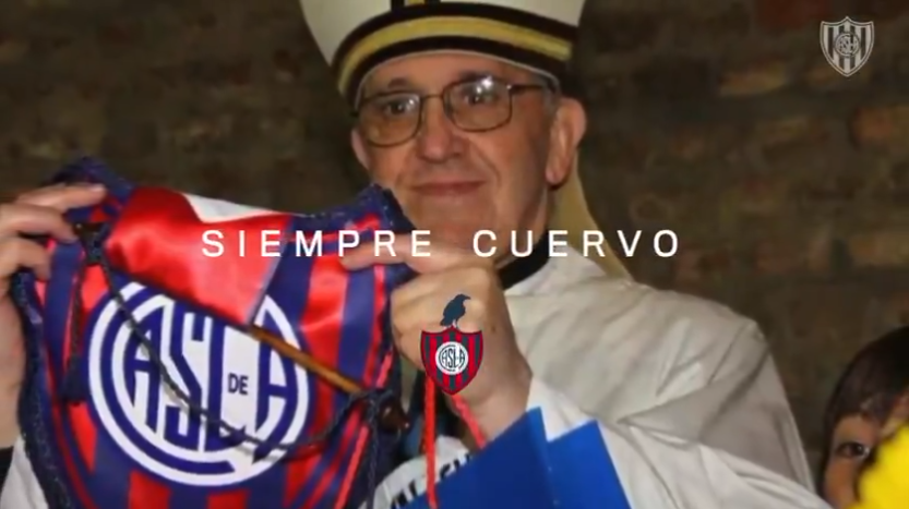 Clube publicou um video em suas redes sociais se despedindo do Papa