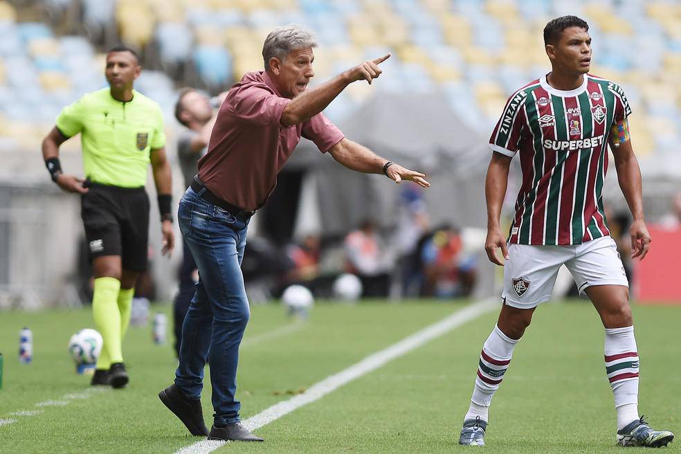 Renato Gaucho e Thiago Silva em Fluminense x Bragantino