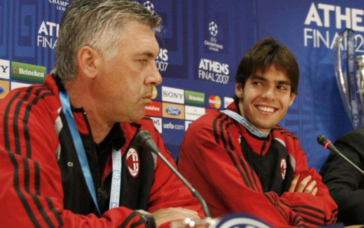 Ancelotti e Kaka ja trabalharam juntos no Milan e no Real Madrid