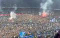 Festa dos torcedores do Hamburgo para comemorar acesso nao terminou bem (Foto: Reproducao de video