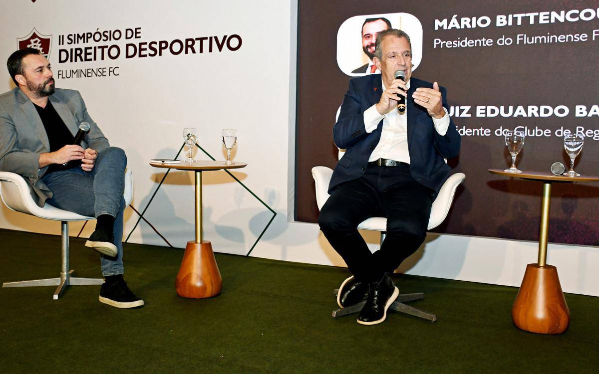 Mario Bittencourt, presidente do Fluminense, ao lado de Bap, presidente do Flamengo