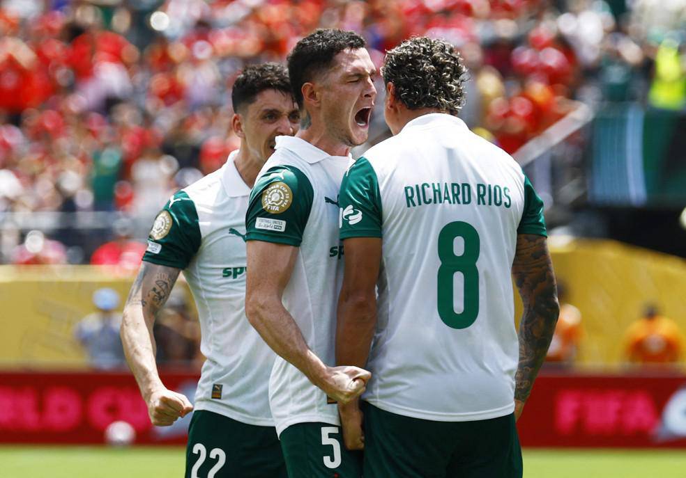 A vibracao dos jogadores palmeirenses - Palmeiras x Al Ahly