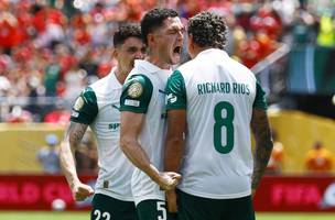 A vibracao dos jogadores palmeirenses - Palmeiras x Al Ahly (Foto: REUTERS)