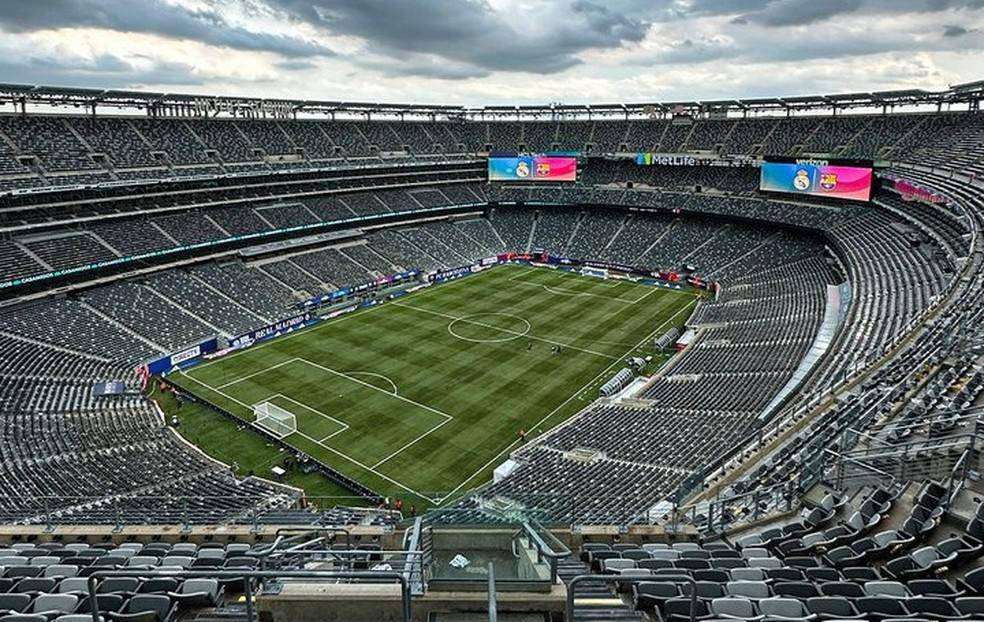 MetLife Stadium, em New Jersey, antes de Barcelona x Real Madrid