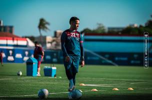 Pikachu, jogador do Fortaleza no treino (Foto: Leonardo Moreira / Fortaleza EC)
