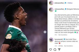 Estevao se despede do Palmeiras (Foto: Reproducao)