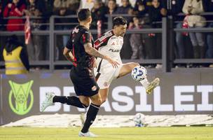 Lance do jogo entre Bragantino e Flamengo (Foto: Adriano Fontes/Flamengo)