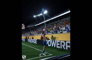 Marcos Leonardo celebra gol marcado pelo Al-Hilal na prorrogacao (Foto: Divulgacao / Al-Hilal)