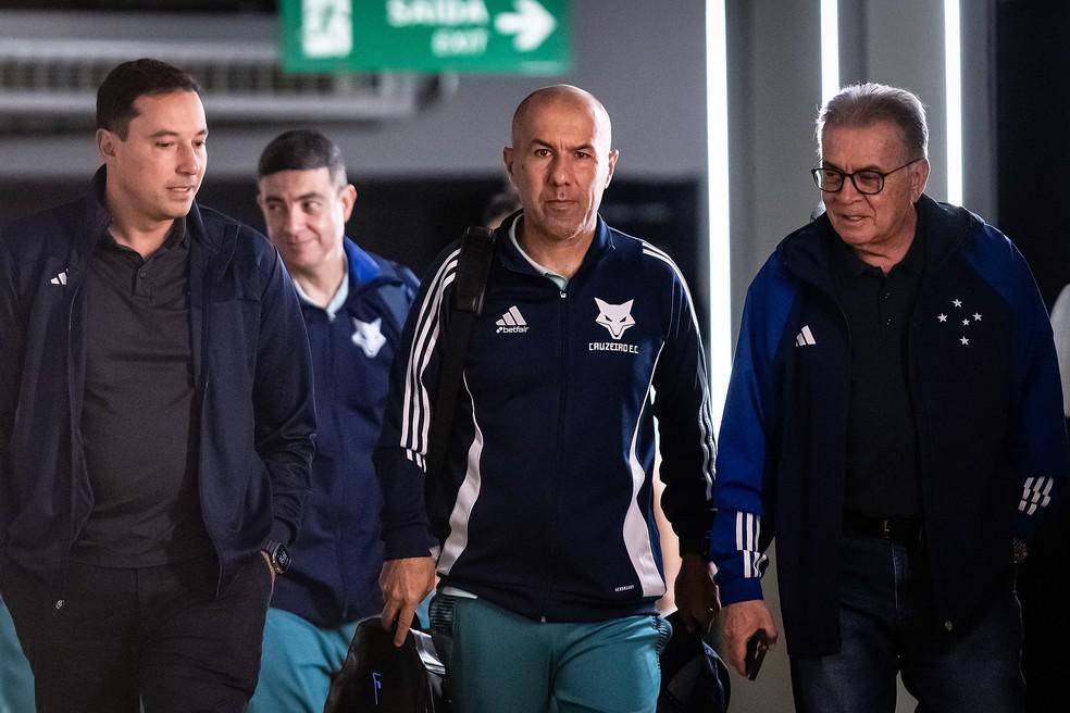 Pedro Junio, Leonardo Jardim e Paulo Pelaipe Cruzeiro