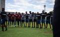 Jogadores do Remo em roda com Antonio Oliveira durante treinamento na ultima segunda-feira, dia 19 (Foto: Samara Miranda / Ascom Remo