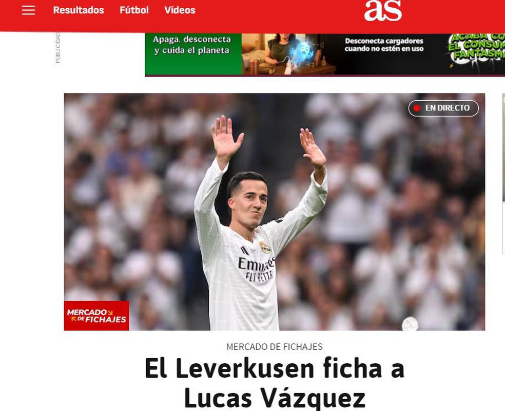 Jornal As crava acerto de Lucas Vasquez com Bayer Leverkusen