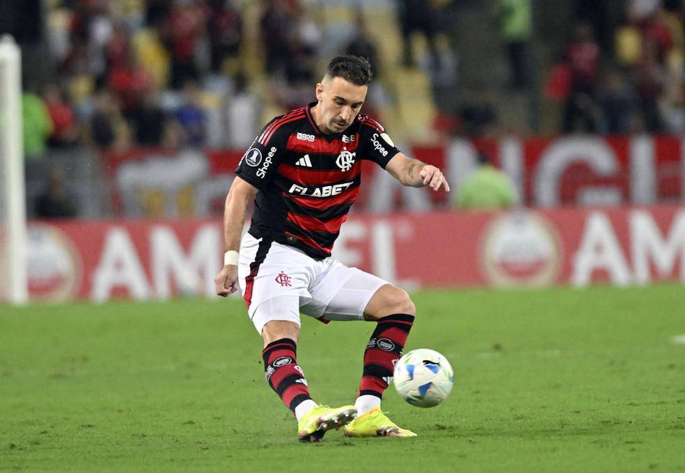 Leo Ortiz durante o confroto entre Flamengo x Deportivo Tachira pela Libertadores
