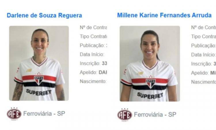Millene e Darlene sao registradas no BID para defender o Sao Paulo