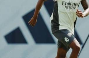 Rodrygo em treino do Real Madrid (Foto: Divulgacao / Real Madrid)