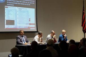 Bap discursa em apresentacao sobre o estadio do Flamengo (Foto: Mariana Sa/CRF)