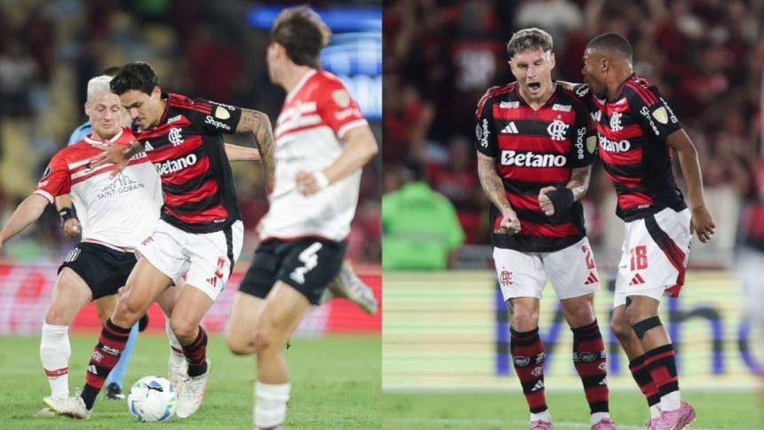 Flamengo e operado pela arbitragem, mas vence Estudiantes e esta a um empate das semis da Libertadores
