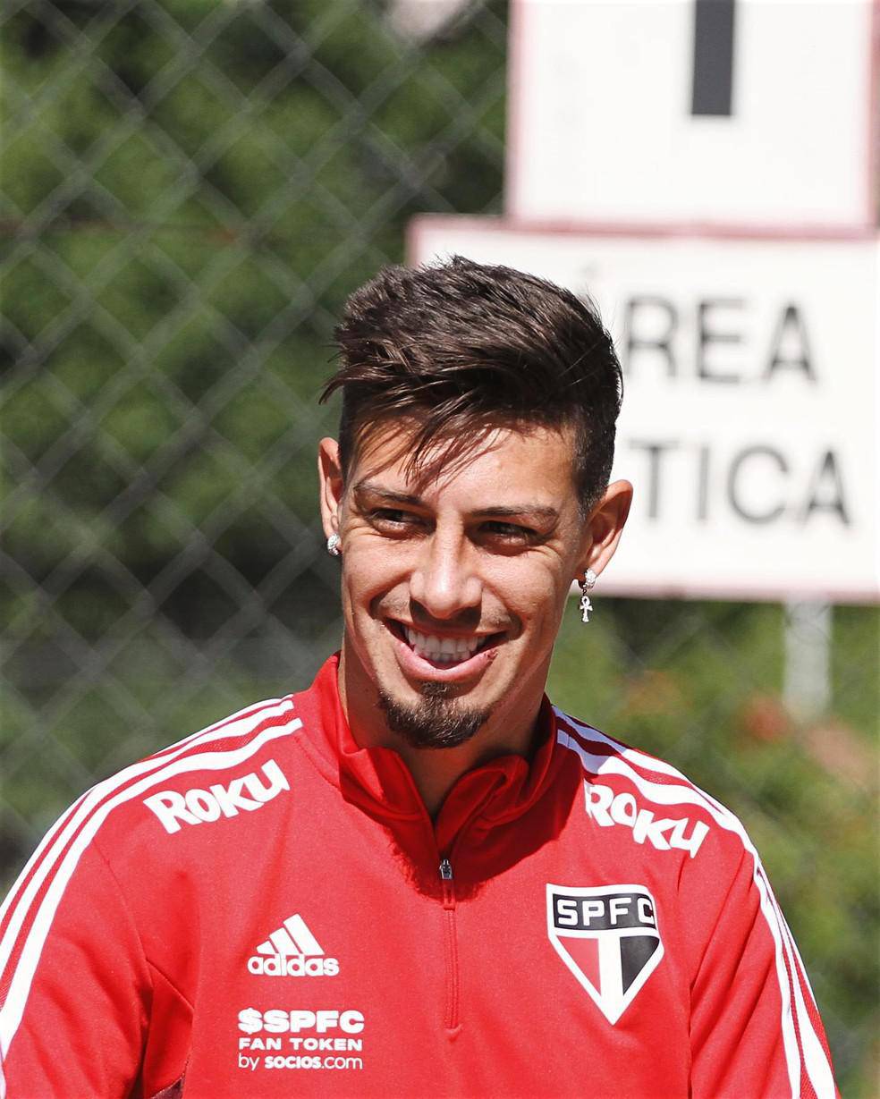 Rigoni em treino do Sao Paulo