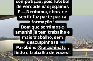 Joao Paulo Sampaio detona eliminacao do Palmeiras na Copinha. (Foto: Reproducao/Instagram)