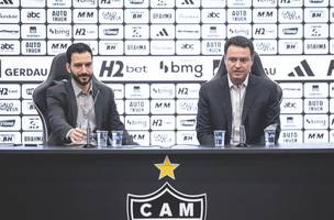 Pedro Daniel, CEO do Atletico-MG, e Rafael Menin, acionista da SAF do Galo (Foto: Pedro Souza)