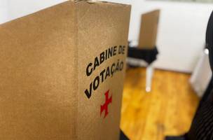 Cabine de votacao do Vasco, na Sede Nautica do clube (Foto: Gabriel Salotti / Agencia O Dia)