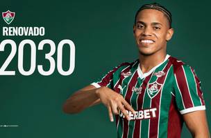 Matheus Reis renovou o contrato ate o fim de 2030 (Foto: Divulgacao / Fluminense)