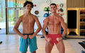 Cristiano Ronaldo posa ao lado de filho na academia (Foto: Reprodução