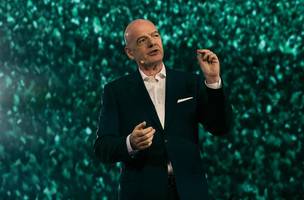 Gianni Infantino, presidente da Fifa, durante evento sobre tecnologia na Copa do Mundo de 2026. (Foto: Divulgacao / Fifa)