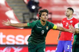 Marcelo Moreno comemora um gol pela selecao da Bolivia. (Foto: Divulgacao/Conmebol)