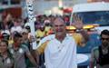 Oscar Schmidt participa do revezamento da tocha olimpico dos Jogos Rio 2016 em Natal4 de junho de 2016Marcos de Paula/Cortesia da Rio2016/Divulgacao via Reuters (Foto: Reuters/Marcos de Paula/Cortesia da Rio2016/Proibida reproducao