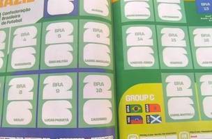 Pagina da selecao brasileira no proximo album da Copa do Mundo, que sera lancado no dia 1o de maio (Foto: Reproducao)