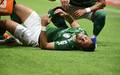 Vitor Roque se machuca durante Palmeiras x Jacuipense (Foto: Marcos Ribolli