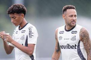 Neymar e Robinho Jr. (Foto: Raul Baretta / Santos FC)