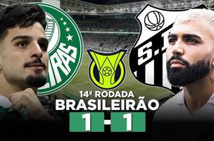 Palmeiras e Santos empatam em jogo pela 14a quarta rodada do Brasileirao (Foto: Reproducao / Youtube TECGOL - canal tecgol)