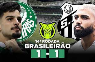 Palmeiras e Santos empatam em clássico do Brasileirão