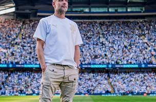 Pep Guardiola se despediu do Manchester City (Foto: Divulgacao / Manchester City)