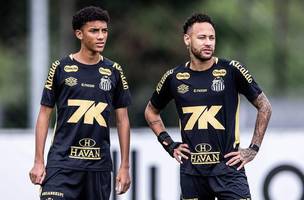 Robinho Jr e Neymar no Santos (Foto: Divulgacao)
